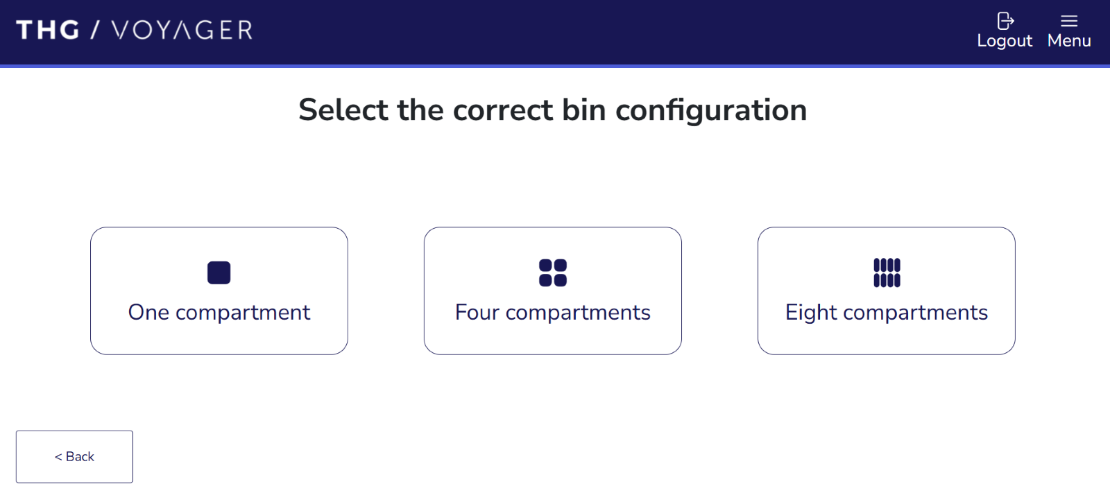 Select bin configuration