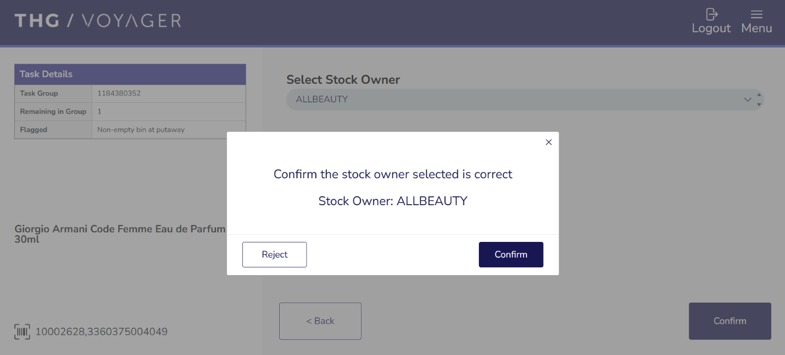 Confirm Stock Owner