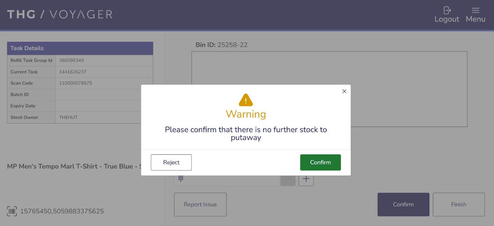 Confirm no more stock